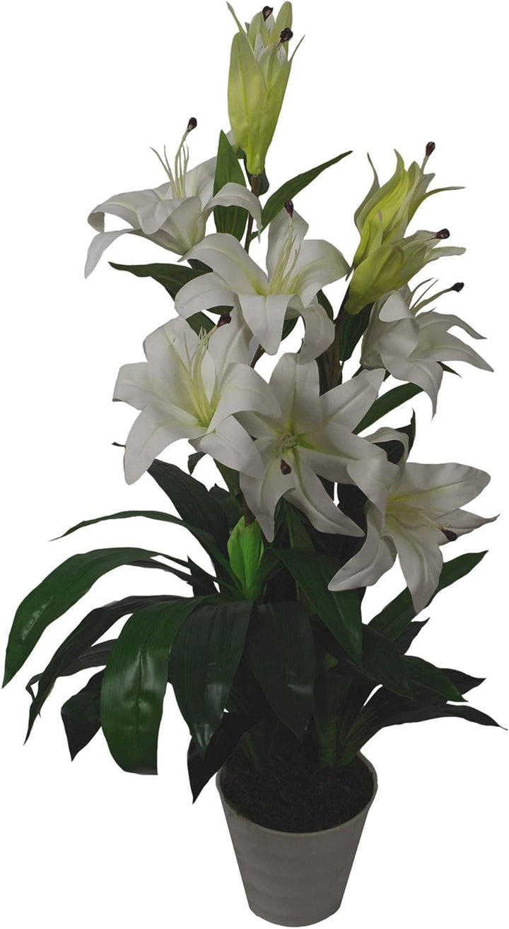 Leaf Künstliche Lilienblume im Stargazer-Stil, 90 cm, Weiss 90cm White 90cm White, 90cm White 90cm W