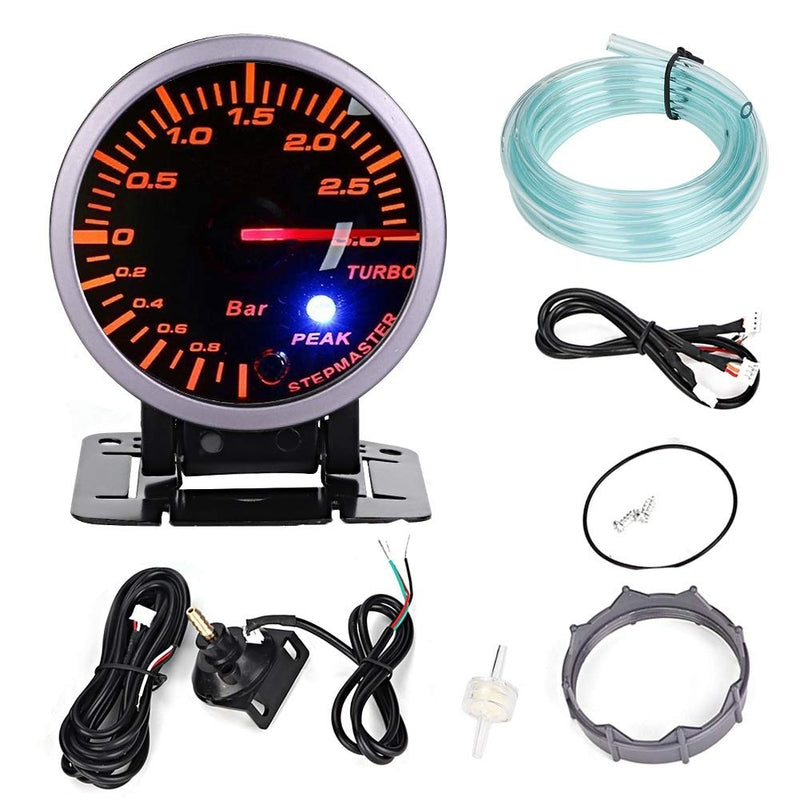 KSTE 2,5-Zoll-60mm 3.0 Bar Auto-Änderung Turbo-Boost-Messgerät Meter Zeiger DC12V