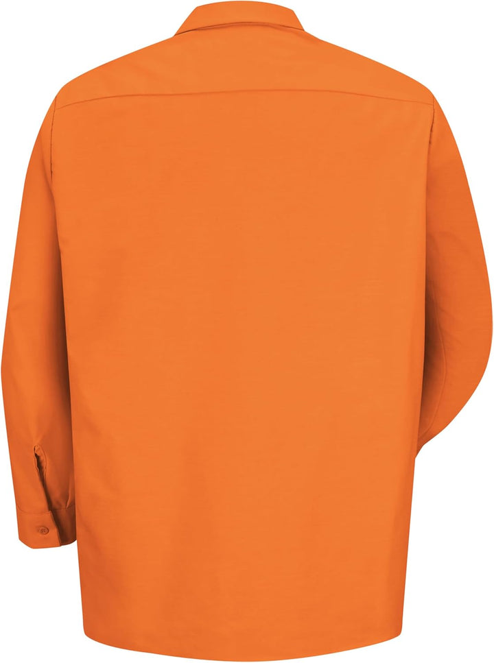Red Kap Herren Short Sleeve Performance Tech Shirt Button-Down-Arbeitshemd (1er Pack) L Tall Orange,