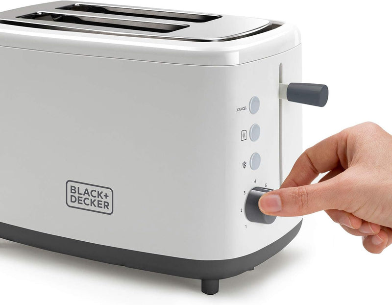 Black+Decker + Decker BXTO820E - Toaster 820W. 2 breite Toastschlitze. 7 Röstgradstufen. Automatisch