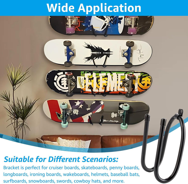 6 Stück Skateboard Wandhalterung - 16.5 x 7 x 6 CM Skateboard Halterung Wand - Longboard Wandhalteru