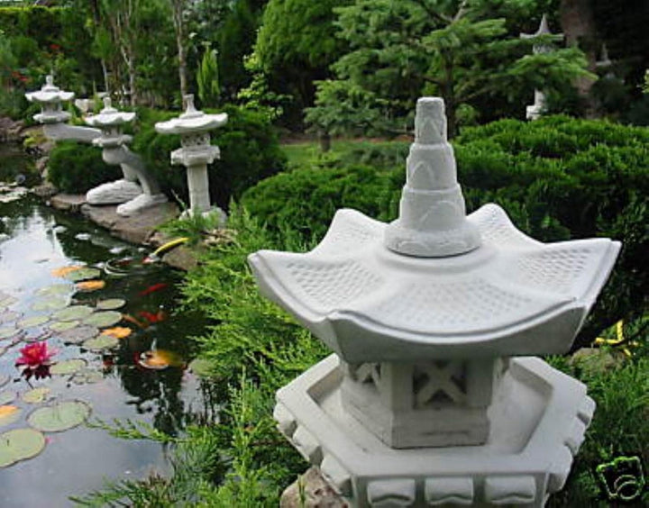 Vogelhaus japanische Steinlaterne Gartendeko