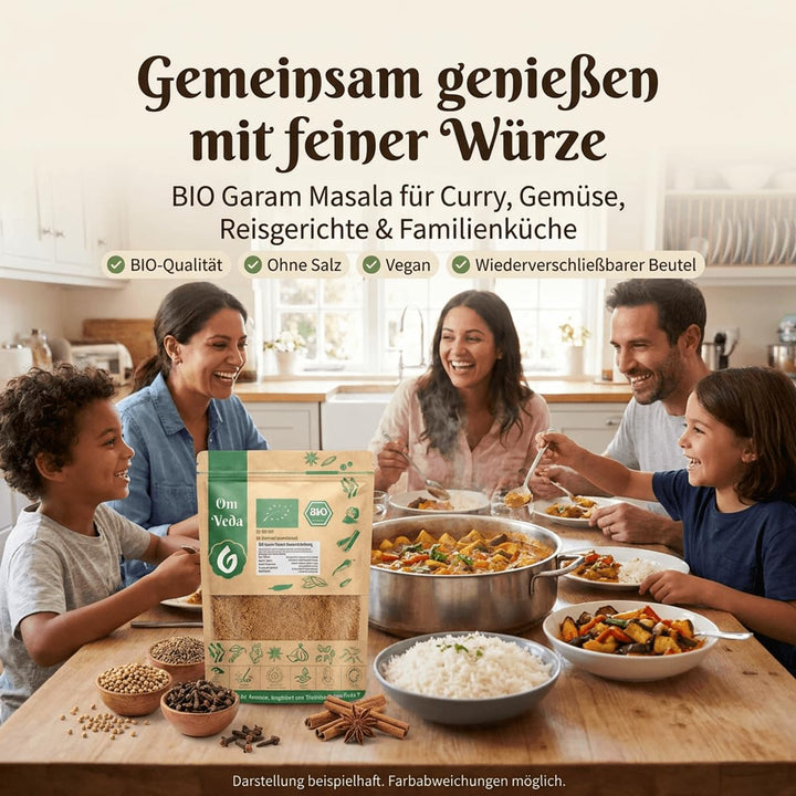 BIO Garam Masala Gewürzmischung 500g | Premium Gewürzmischung für Currys, Eintöpfe, Chutneys, Marina