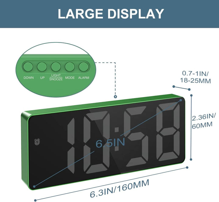 Wecker Digitale, LED-Uhr, elektronische Tischuhr mit Temperaturanzeige, Reisewecker, einstellbare He