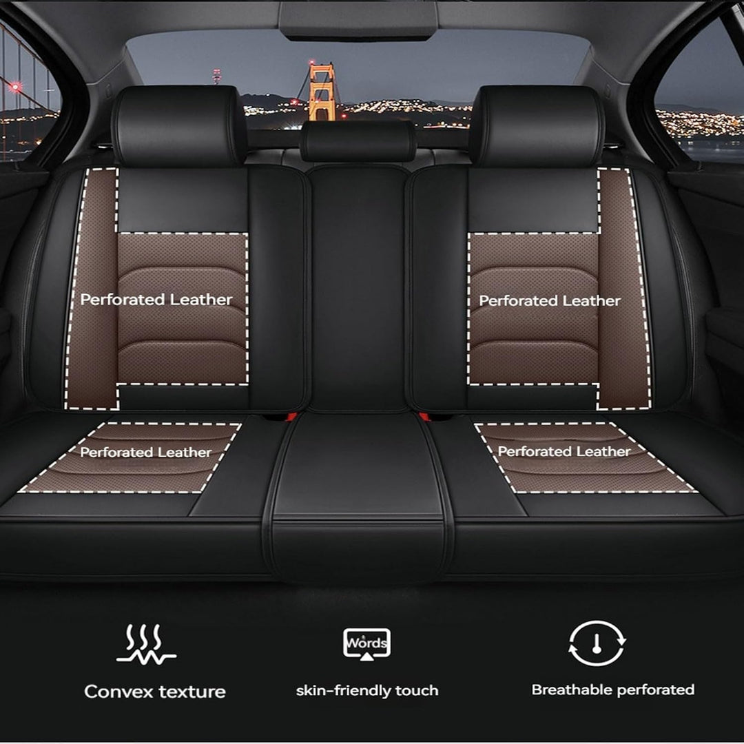 Autositzbezüge für BMW M3 E46 Autositzbezüge Vorder&amp;Rücksitzbezüge 5 Stück Leder Autositzbezug Kompl