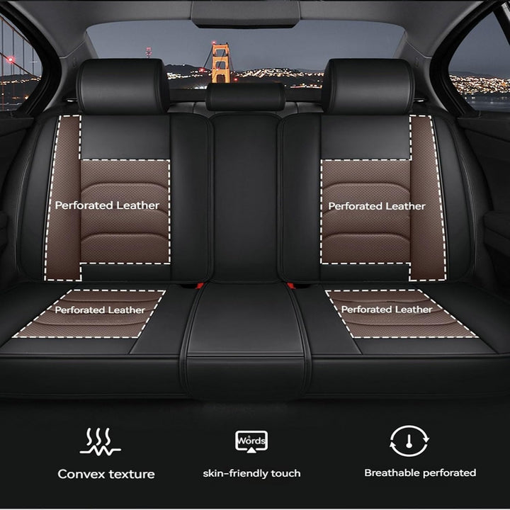 Autositzbezüge für BMW M3 E46 Autositzbezüge Vorder&amp;Rücksitzbezüge 5 Stück Leder Autositzbezug Kompl