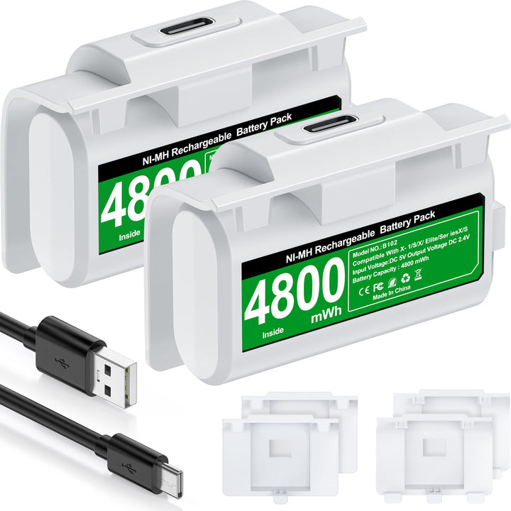 HELLCOOL 2 x 3600 mWh (2x1500mAh) Akku für X-Box One/Series X&S Controller, Akku kompatibel mit X-Bo