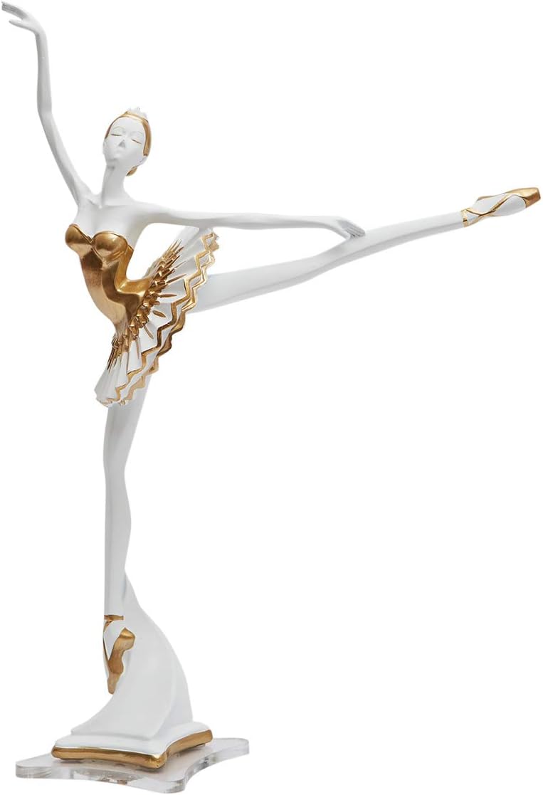 HAUCOZE Ballerina Figur Statue Frau Skulptur Modern Dekor Wohnzimmer Kunst Arts Polyresin Geschenk 3