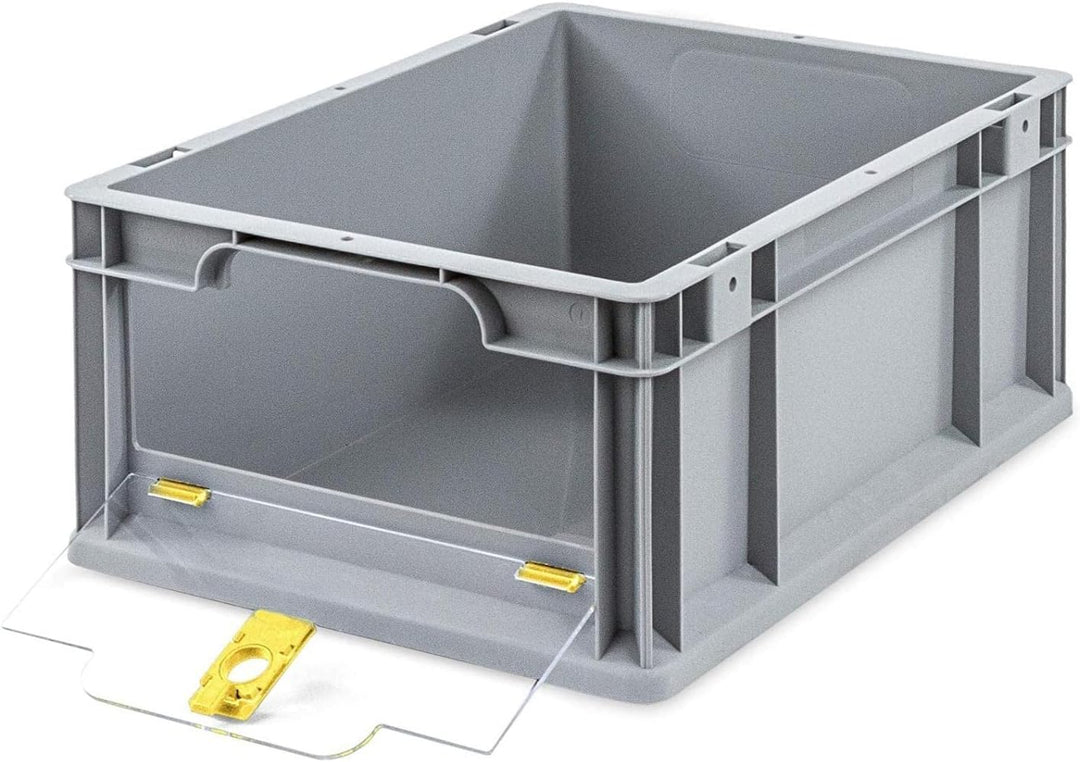 SuperSparSet 10x Eurobox NextGen Insight Cover | HxBxT 17x30x40 | 16 Liter | Niedrig/Gelb | Eurobehä