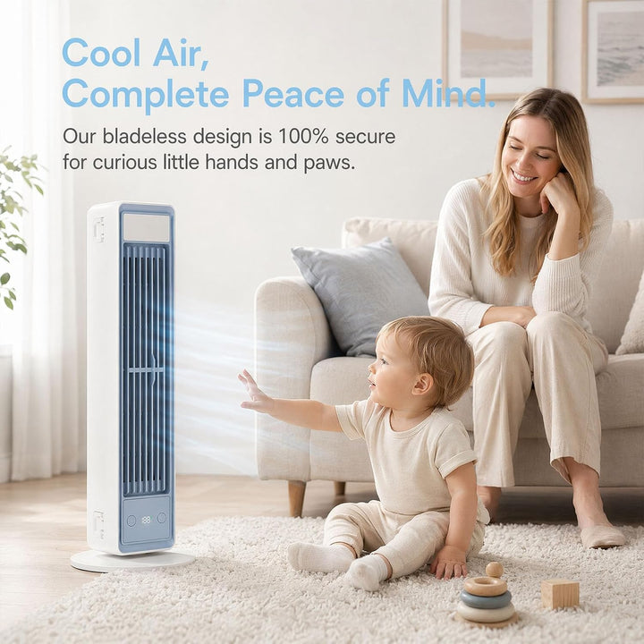 Mobiler Luftkühler für Schreibtisch & Büro, Tragbare Klimaanlage Kompakt, Leiser Tischventilator ohn