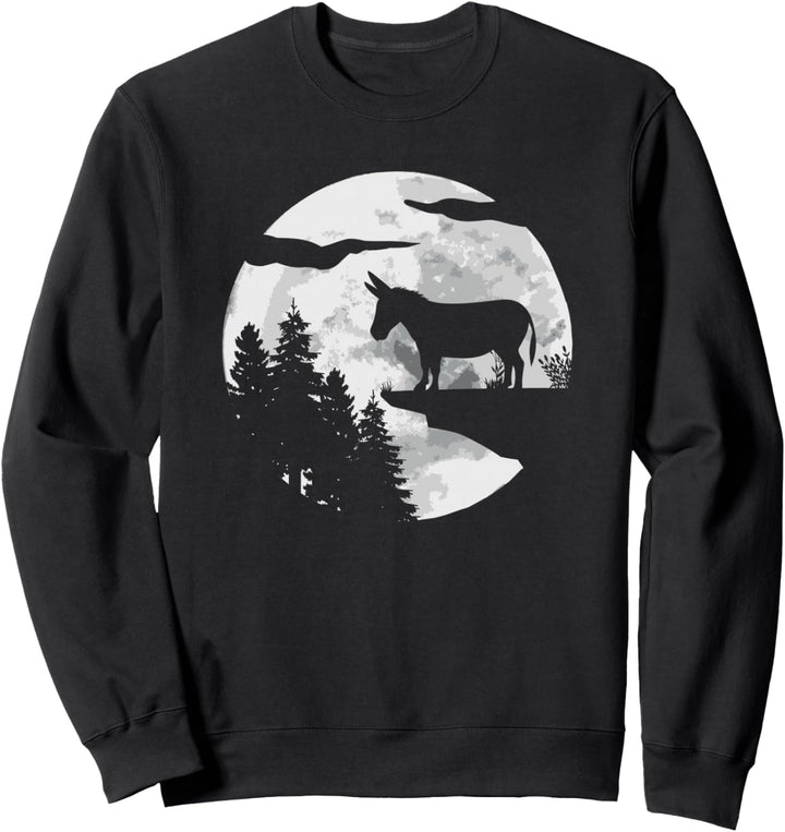 Esel Muli Maultier - Vollmond Lustiger Esel Sweatshirt