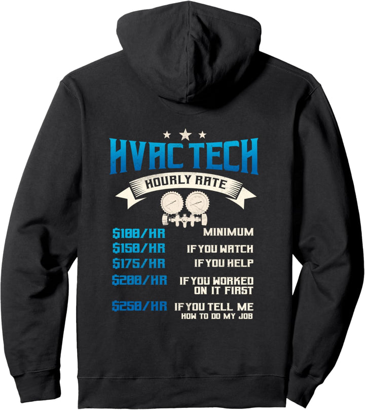 HVAC Technician Gifts Design On Back Of Clothing Pullover Hoodie