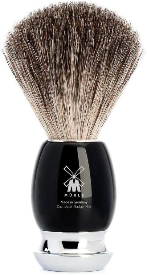 MÜHLE Rasierset - Vivo Serie - Reines Dachshaar - kompatibel mit Gillette-Klingen - Edelharz schwarz