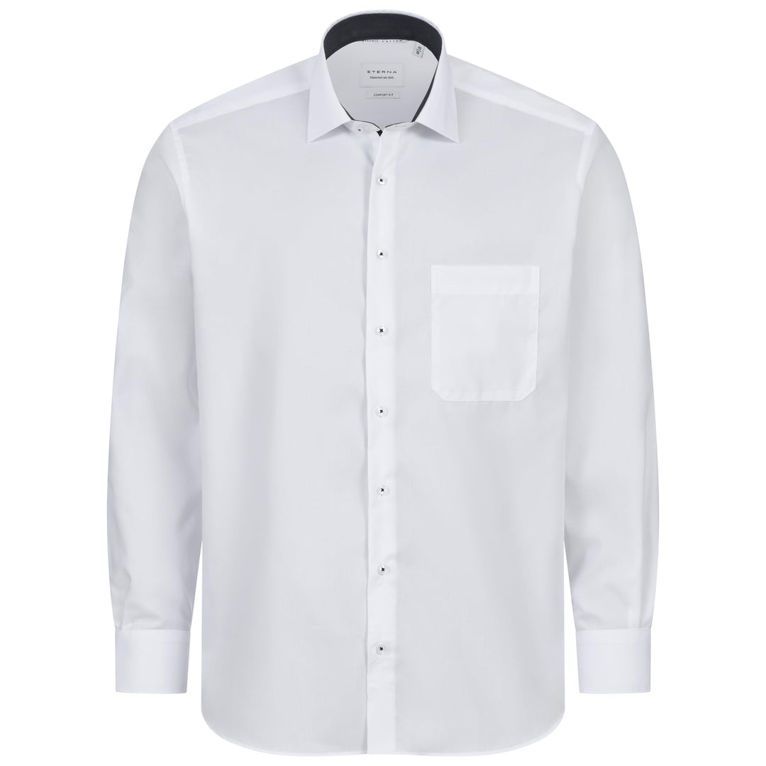 ETERNA Hemd Langarm | Comfort Fit | Bügelfrei, Knitterfrei | 100% Baumwolle 47 *Weiss-(00), 47 *Weis