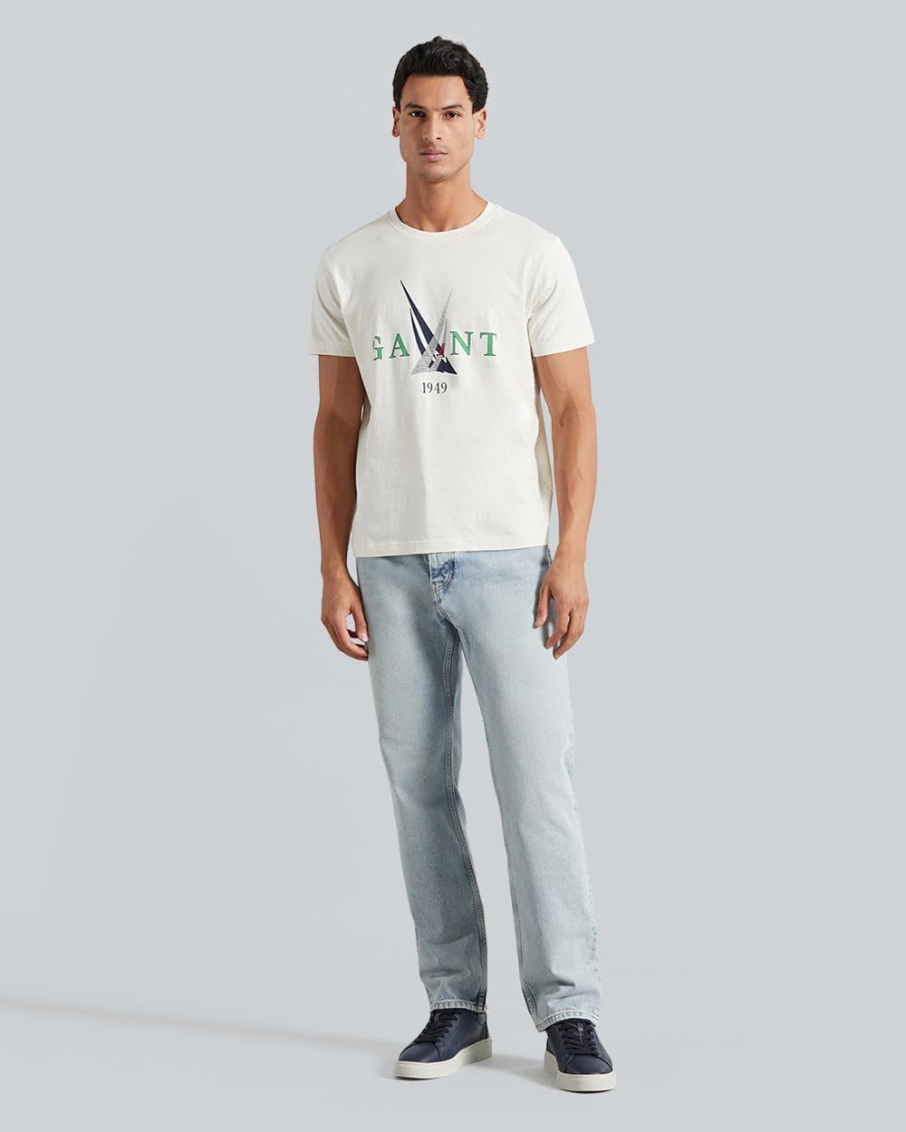 GANT Herren Sail Logo T-Shirt S Cream, S Cream