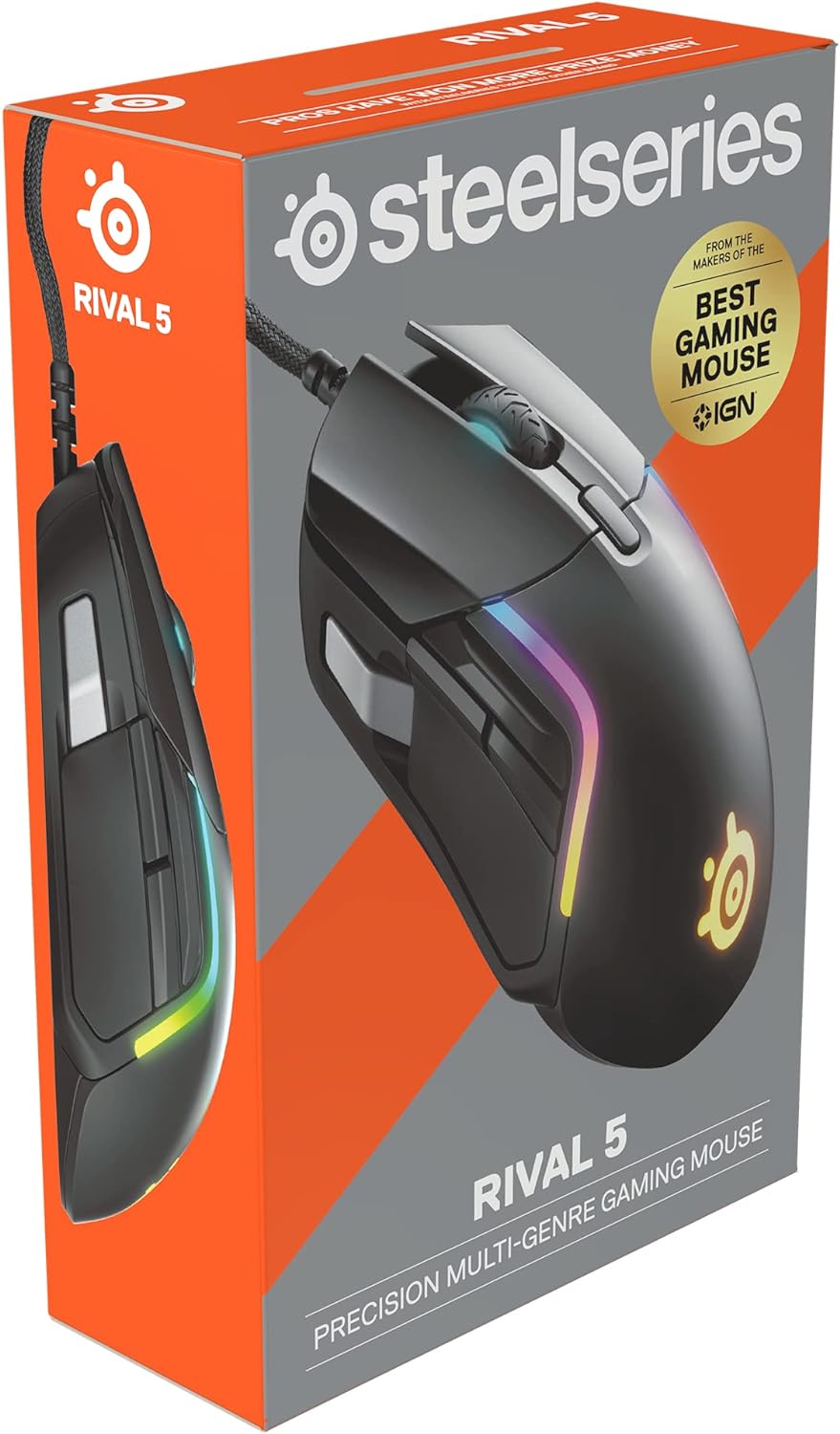 SteelSeries Rival 5 - Gaming-Maus - TrueMove Air Optische Sensor mit 18CPI - 9 programmierbare Taste
