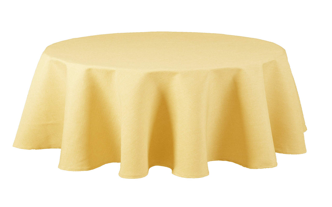 Textil Tischdecke - Leinen Optik - wasserabweisend oval (gelb, oval 160x260) Gelb oval 160x260, Gelb