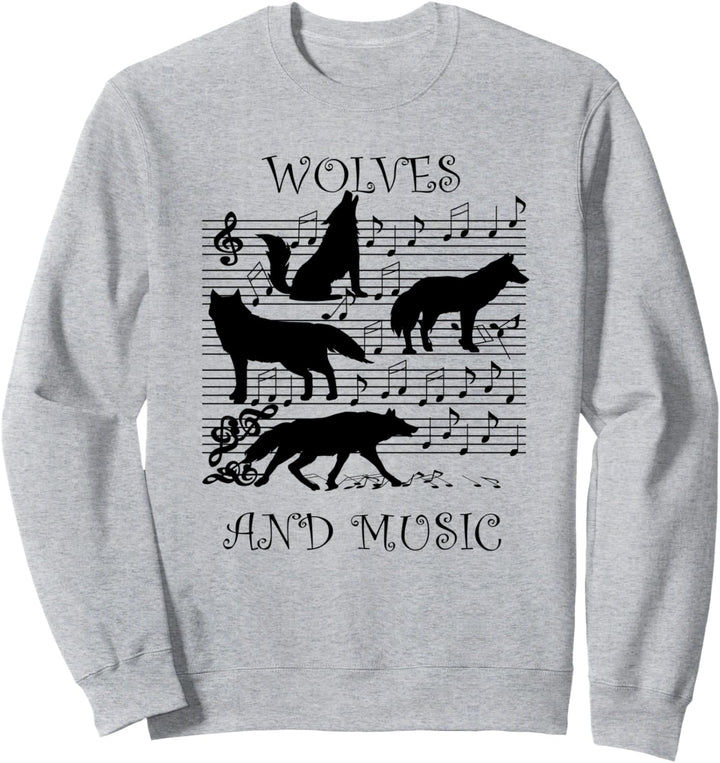 Wolf Musiknoten Musikerschlüssel Wölfe Sweatshirt