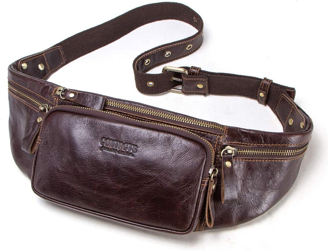 Gürteltaschen Männer Herren Echtes Leder Tasche Hüfttasche Bauchtasche Multifunktionale Hüfttasche m