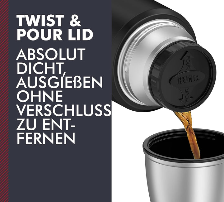 THERMOS Thermosflasche Edelstahl Stainless King, 1,2L, Isolierflasche mit Trinkbecher 4003.232.120 s