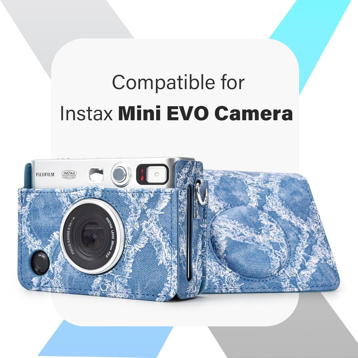 MUZIRI KINOKOO Fuji Mini EVO Tasche – PU-Leder Tasche mit kompatibel mit Fuji Instax Mini EVO Sofort