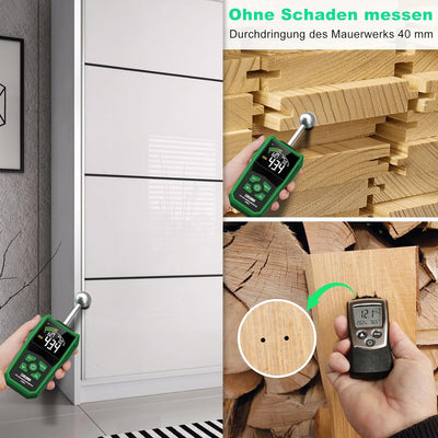 Feuchtigkeitsmessgerät, CURCONSA Feuchtigkeitsmesser mit Farb-LCD und Akustischem Alarm, Geeignet fü