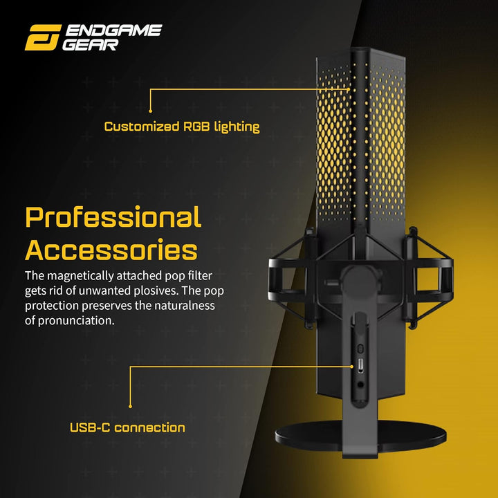 ENDGAME GEAR XSTRM USB Mikrofon für Streaming, Podcast, Aufnahmen in Studioqualität, 24 Bit / 192 kH
