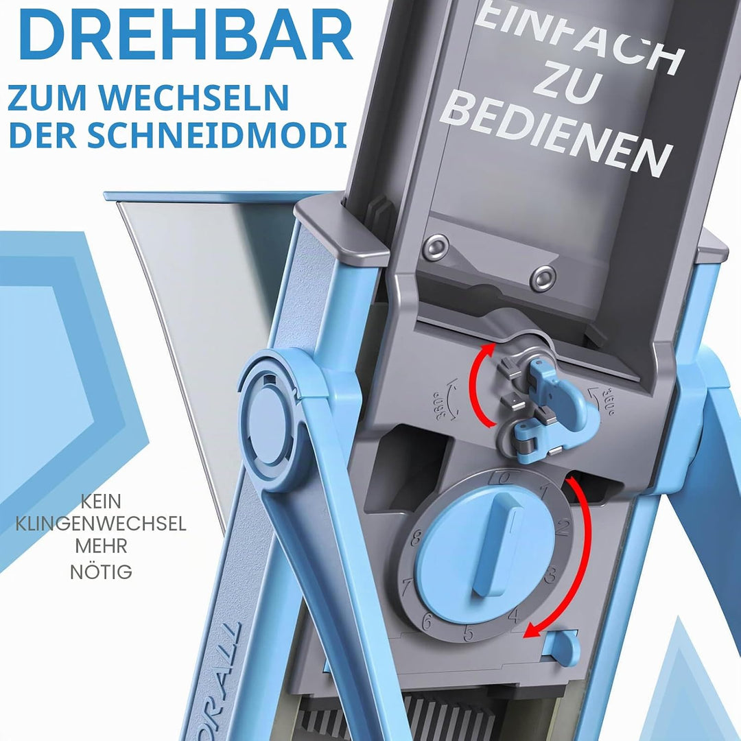 ONCE FOR ALL Gemüseschneider mit Auffangbecken, Gemüsehobel ideal als Pommesschneider &amp; Kartoffelsch