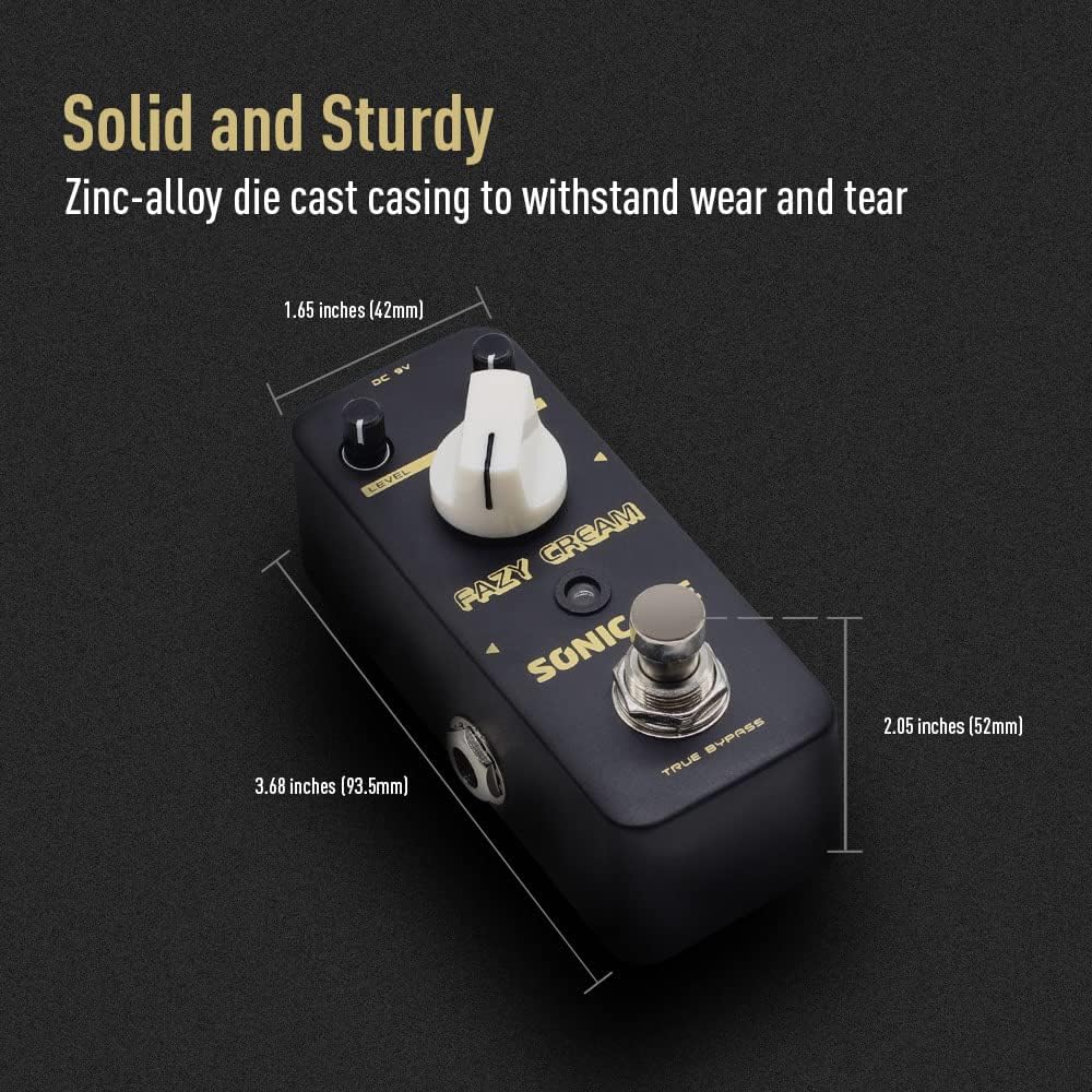 SONICAKE Fuzz Gitarre Effektpedal Fazy Cream True Bypass Vintage, Fuzz