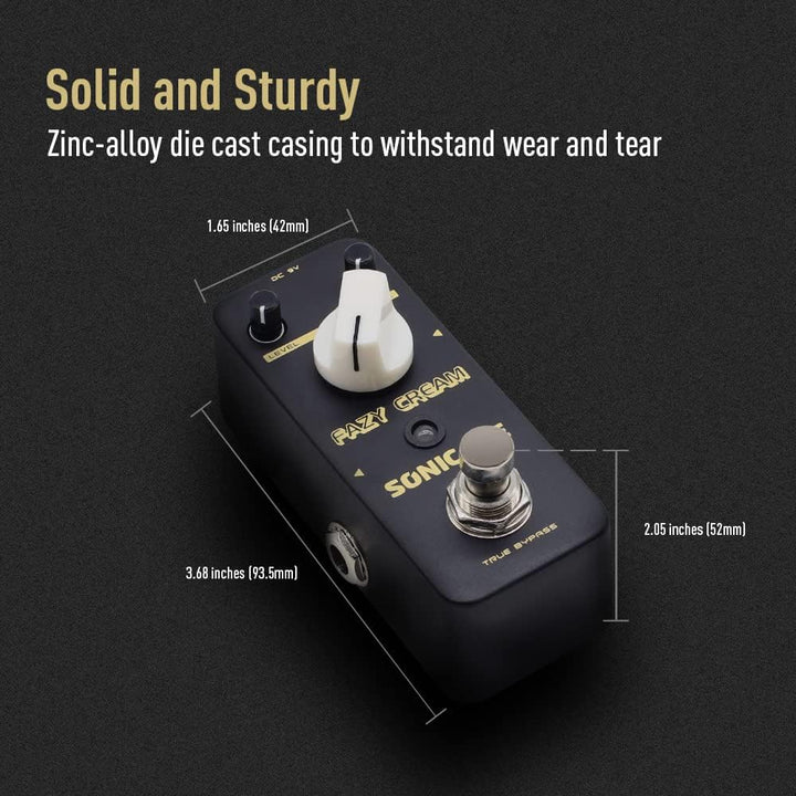 SONICAKE Fuzz Gitarre Effektpedal Fazy Cream True Bypass Vintage, Fuzz