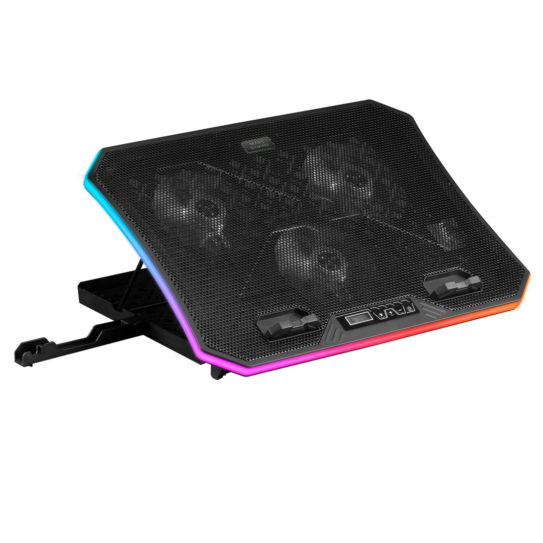 Mars Gaming MNBC6, Kühlsockel + Ständer XL 19'' ARGB, 3 Lüfter, Mobiler Ständer Schwarz MNBC6, Schwa