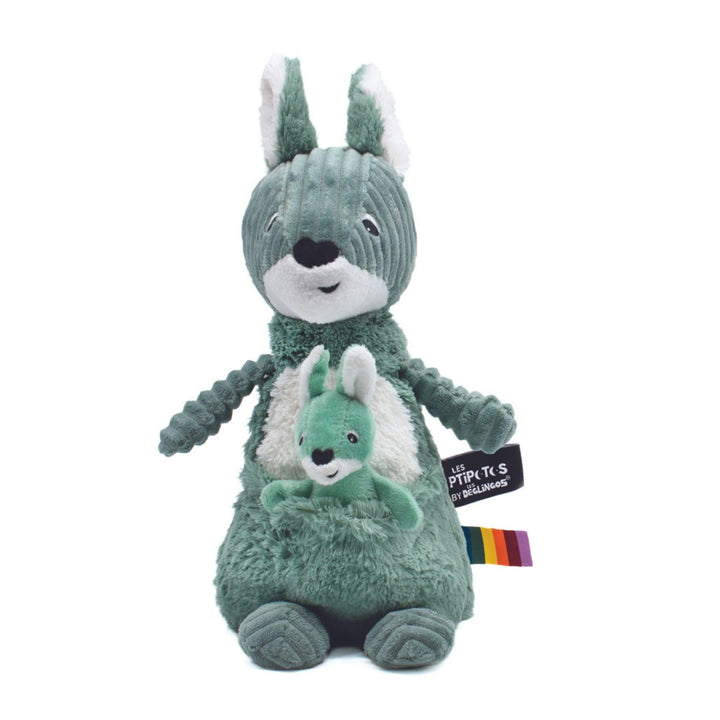 Ptipotos von Deglingos Känguru Mum & Bavon Grünes Plüschtier
