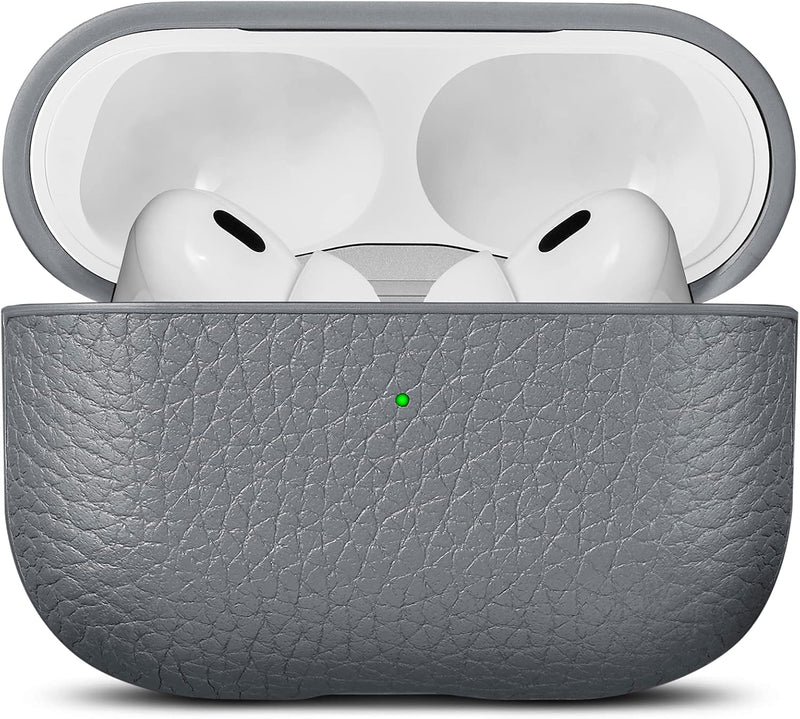 Woolnut Leder Hülle Case für AirPods Pro 2. Gen - Grau, Grau