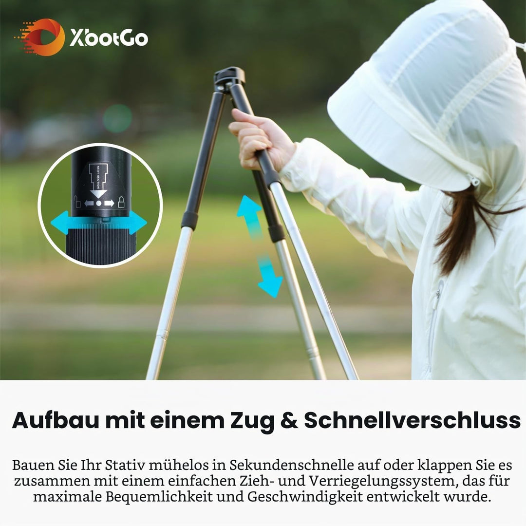XbotGo Update T1 Stativ, 115 cm Höhe, 3 kg Tragfähigkeit, Leichtes Aluminium, Kompatibel Chameleon S