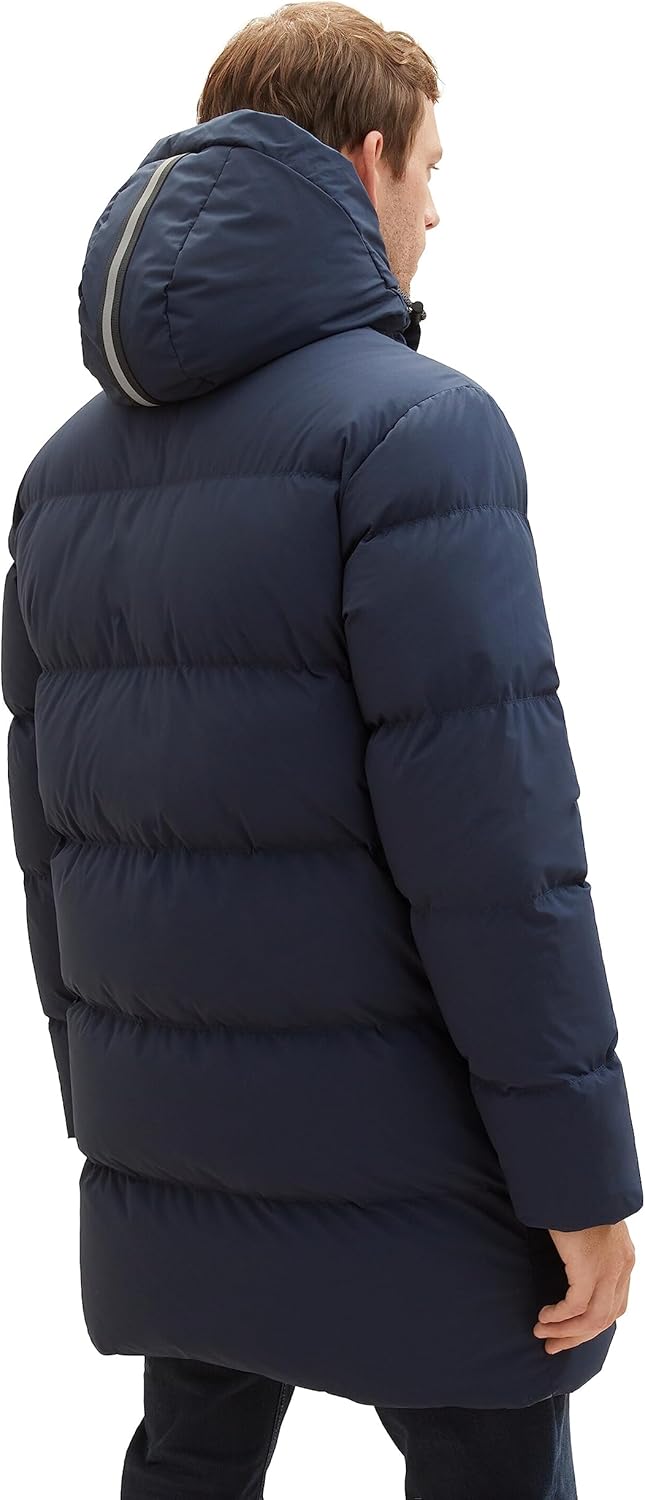 Tom Tailor Herren Recycled Down Puffer-Parka mit Abnehmbarer Kapuze 1037357 L 10668 - Sky Captain Bl