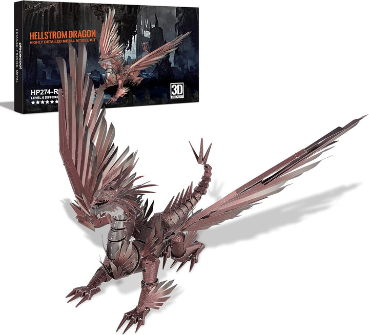 Piececool 3D Puzzle Metall, Drache für Modellbausatz Erwachsene, 3D-Puzzles zu Bauen, BAU, Bastel-Ki