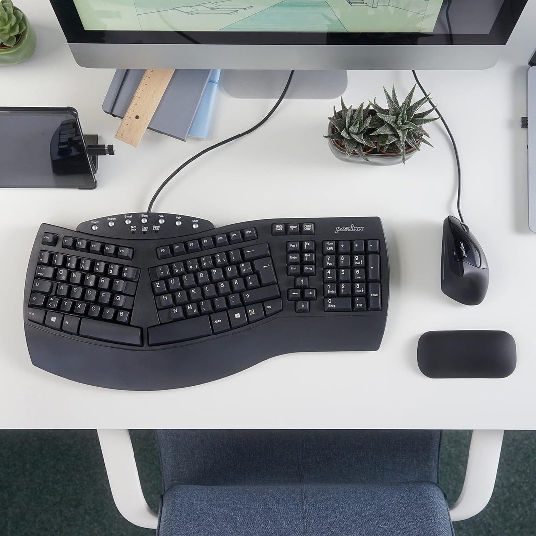 Perixx Periboard-512 Ergonomische Geteilte Tastatur, Natürliches ergonomsiches Design, 485 x 236 x 4