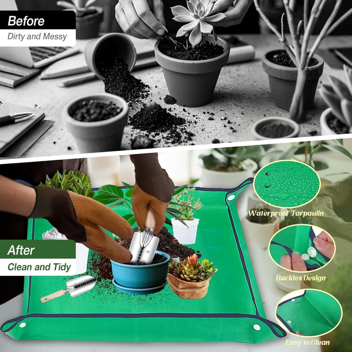 Gartenwerkzeug Set 12 teilig Edelstahl – Robustes Gartengeräte Set mit ergonomischen Griffen, Garten