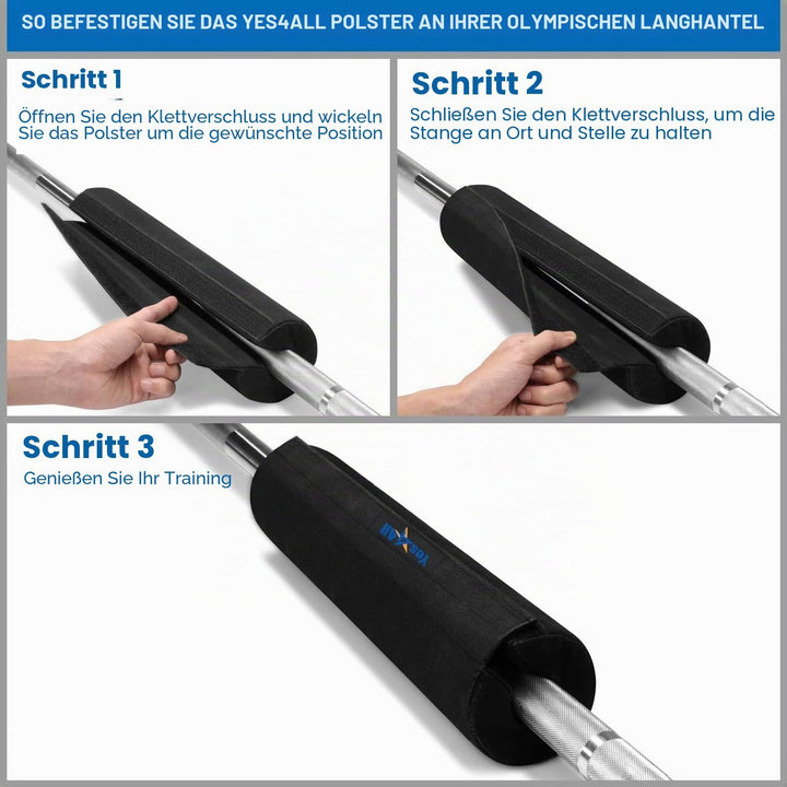 Yes4All Langhantel mit dickem Schaumstoff und Nylonpolster, Schulterpolster für Ausfallschritte, Kni