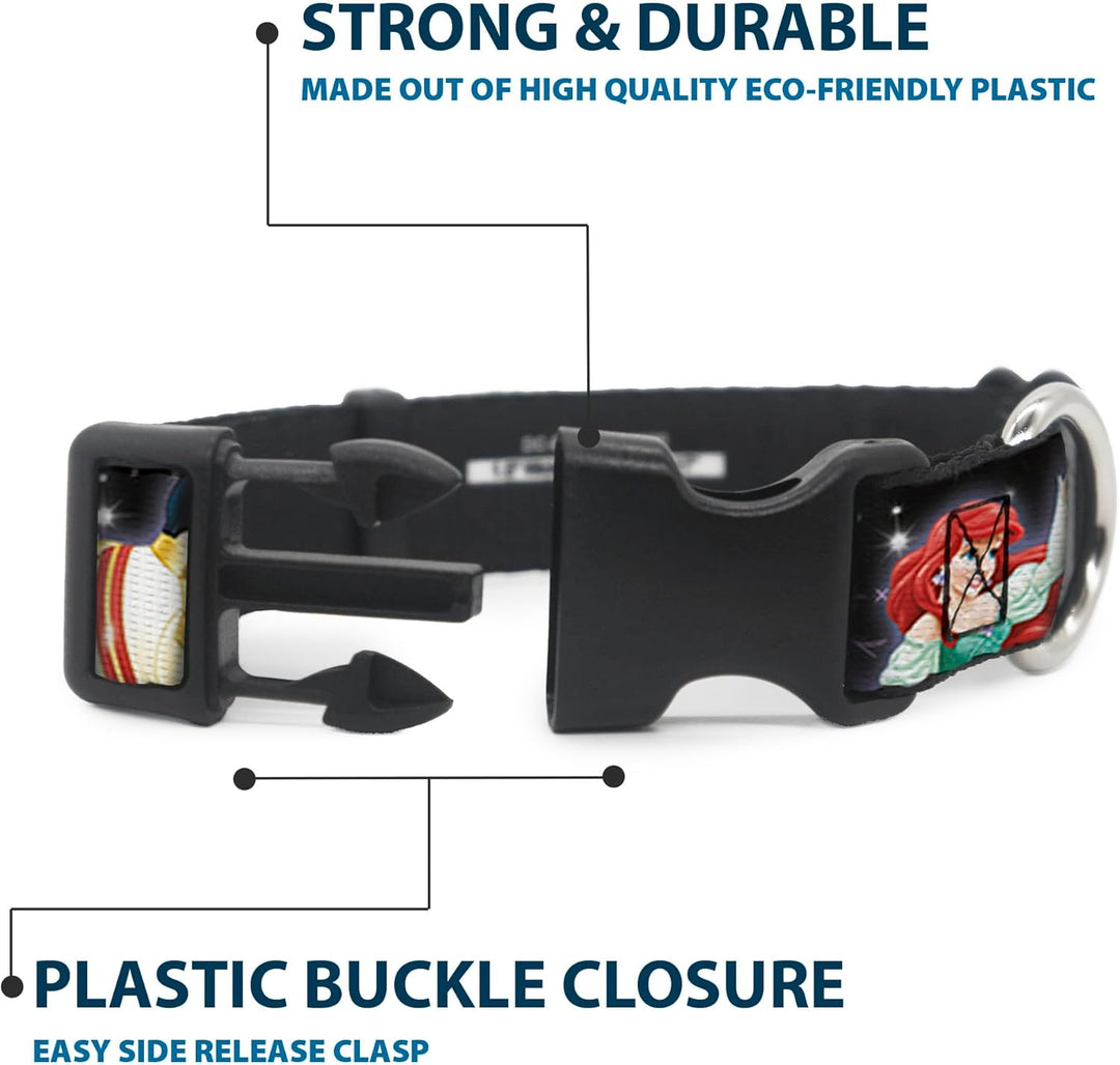 Buckle-Down Plastic Clip Collar - Disney Princesses & Prince's Dancing - 1" Wide - Fits 11-17" Neck