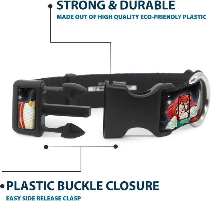 Buckle-Down Plastic Clip Collar - Disney Princesses & Prince's Dancing - 1" Wide - Fits 11-17" Neck