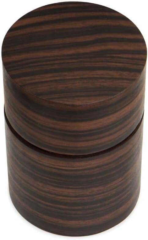 Denshiro - japanische Teedose rund 150g losen Tee, Obizutsu Ebony, braun, Eben-Holz und Kirschbaum-R