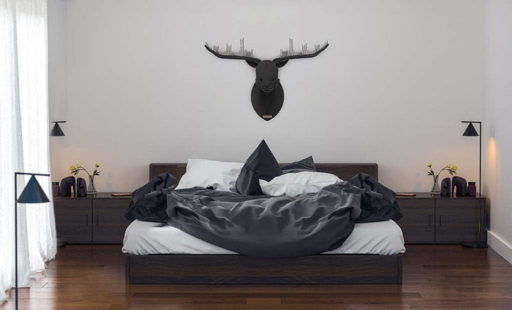 Rerum &amp; Consilium Elch Wanddeko in Schwarz I Made in Germany I 98 x 65 x 56 cm I 29 kg Eigengewicht