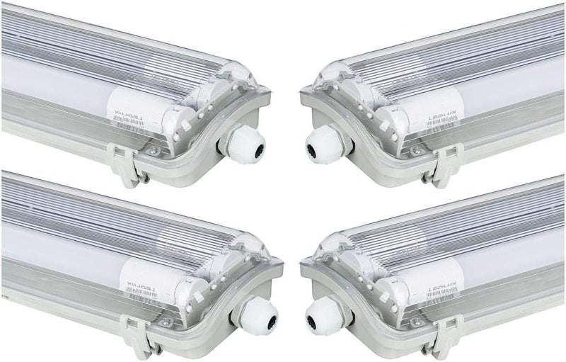 LumenTEC 4x G13 LED Feuchtraumleuchte IP65, 2x T8 LED, 36W 3600LM 120cm, IP65 LED Feuchtraumleucht,