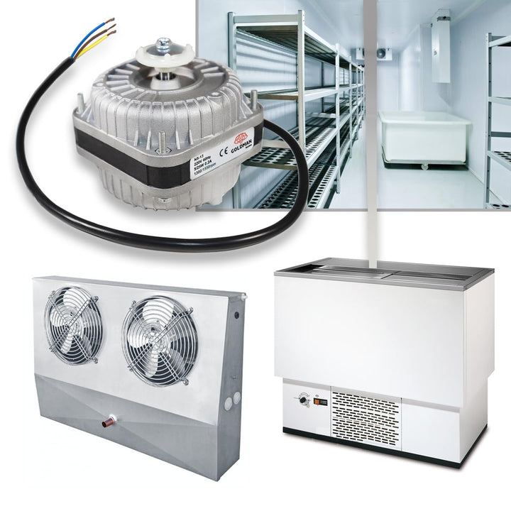 GOLDMAN SERVICE - Flaschenventilator-Motor - 5 Watt / 1300 U/min - für vertikale Gefriertruhe -Kompa