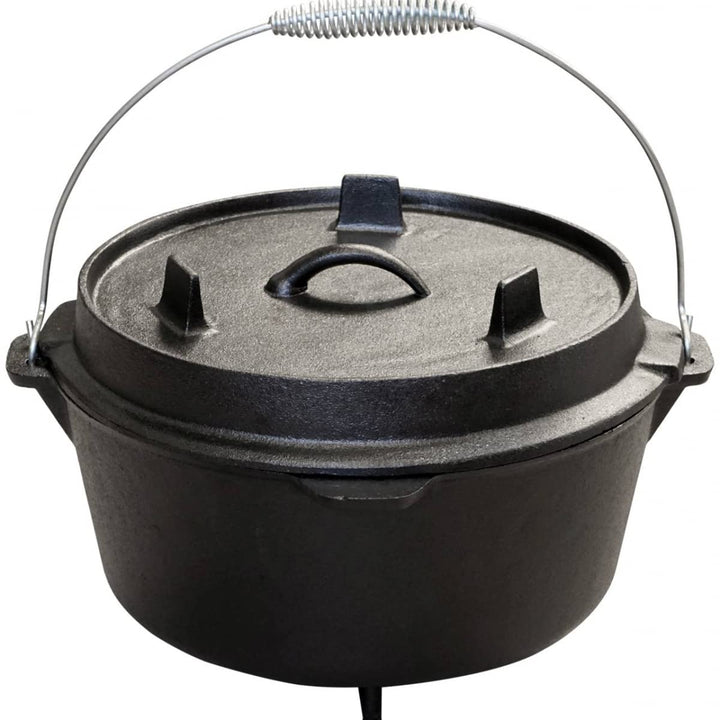 Bluecraft Premium Dutch Oven 4.5 qt mit Füssen Schmor-Topf Gusseisen Feuertopf