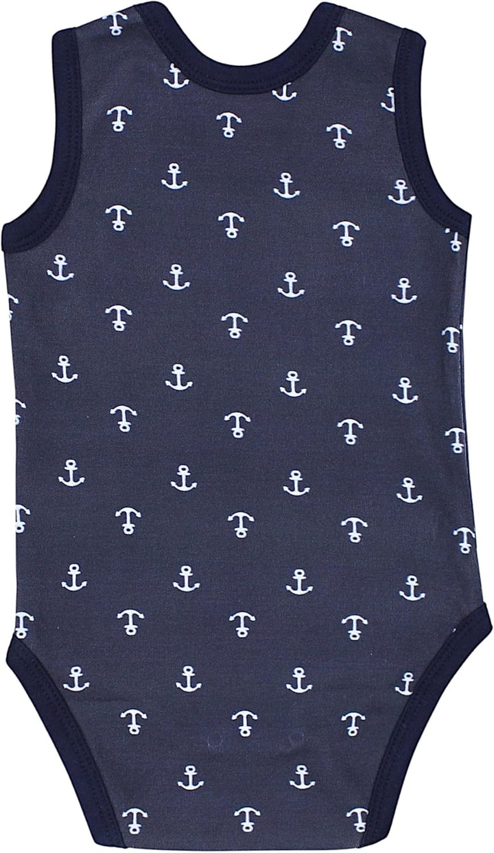TupTam Baby Jungen Achselbody – Weicher Baby Body im 5er Pack aus Baumwolle, Body Baby Unifarben OEK