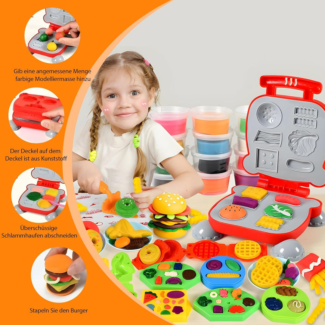 Knete Eiscreme Maschine Set – Kinder Knete Zubehör DIY Spielzeugset für Jungen & Mädchen, Kreatives