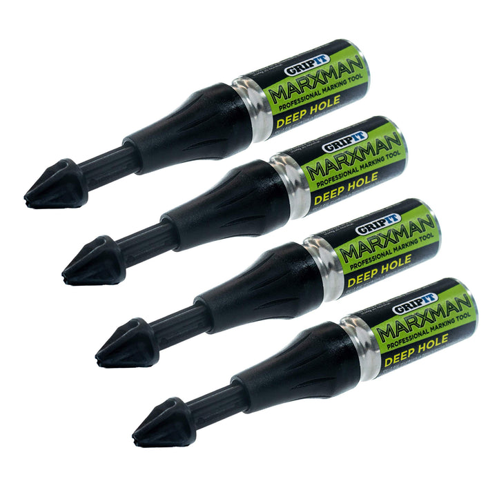 Marxman MARXMAN1BLK Kreide-Markierungsstift mit tiefem Loch, 4 Stück, Schwarz