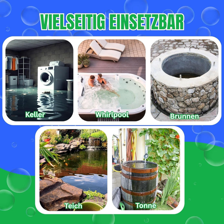 Schmutzwasserpumpe 555 Watt, Tauchpumpe 10.000 L/h 0,7 Bar Druck >>7m Förderhöhe
